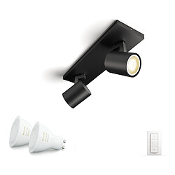 Philips Hue White Lot de 2 spots d'intérieur connectés RUNNER - 2x5.5W - Noir