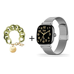 ICE Watch Ice Smart SQ 2.0 - Argent + Bracelet Chaine Opaline Vert