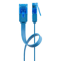 Goobay Câble RJ45 Plat Cat 6a U/UTP 0.5 m - Bleu