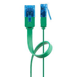 Goobay Câble RJ45 Plat Cat 6a U/UTP 2 m - Vert