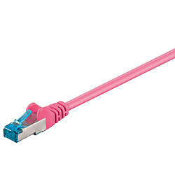 Goobay Câble RJ45 catégorie 6a S/FTP 2 m Rose
