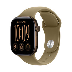 Apple Watch Series 12 GPS 42 mm Aluminium Bronze sombre Bracelet Sport Olive S/M