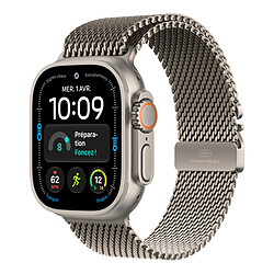 Apple Watch Ultra 4 GPS + Cellular 49 mm Titane naturel Bracelet Milanais Titane naturel M