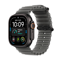 Apple Watch Ultra 4 GPS + Cellular 49 mm Titane noir Bracelet Océan Noir translucide