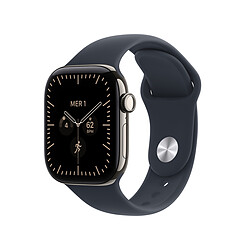 Apple Watch Series 12 GPS + Cellular 42 mm Titane naturel Bracelet Sport Bleu marine S/M