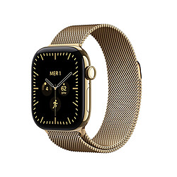 Apple Watch Series 12 GPS + Cellular 42 mm Titane Or brillant Bracelet Milanais Or brillant
