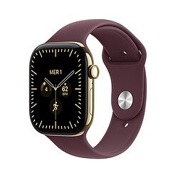 Apple Watch Series 12 GPS + Cellular 46 mm Titane Or brillant Bracelet Sport Bordeaux S/M