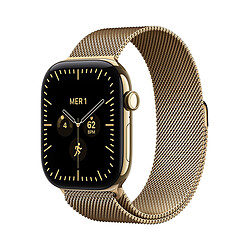 Apple Watch Series 12 GPS + Cellular 46 mm Titane Or brillant Bracelet Milanais Or brillant M/L
