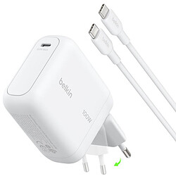 Belkin Chargeur USB-C 100 W avec câble 1,5 m - Blanc