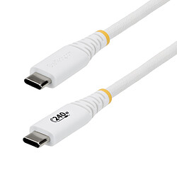 StarTech.com Câble USB-C vers USB-C 2.0 - 240W 5A PD EPR - 1 m - Blanc