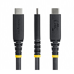StarTech.com Câble USB4, USB-C, 40 Gbps 8K 120Hz/4K 240Hz, ThunderBolt 4 avec Power Delivery 240W - M/M - 1 m