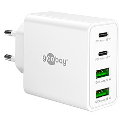 Goobay Chargeur rapide multiport USB-C/USB-A 65 W - Blanc