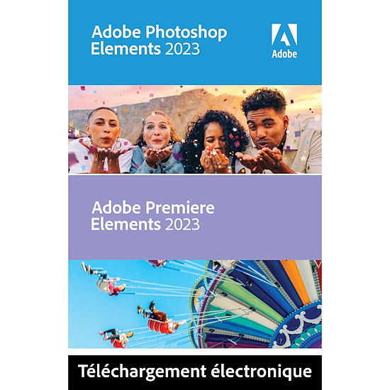 Logiciel image et son Adobe Photoshop Elements & Premiere Elements 2023 - Licence perpétuelle - 2 PC - A télécharger