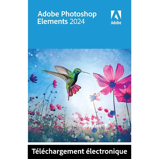 Logiciel image et son Adobe Photoshop Elements 2024 - Licence perpétuelle - 2 PC - A télécharger