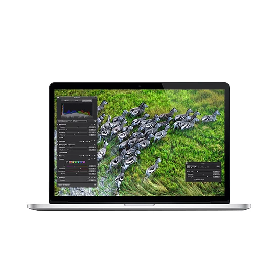 MacBook reconditionné Apple MacBook Pro Retina 15 " - 2,6 Ghz - 16 Go - 256 Go SSD - Argent - NVIDIA GeForce GT 750M and Intel Iris Pro 5200 (2013) · Reconditionné - Autre vue