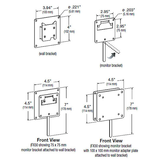 Bras & support écran PC Ergotron Fixation murale FX 30 60-239-007 - Autre vue