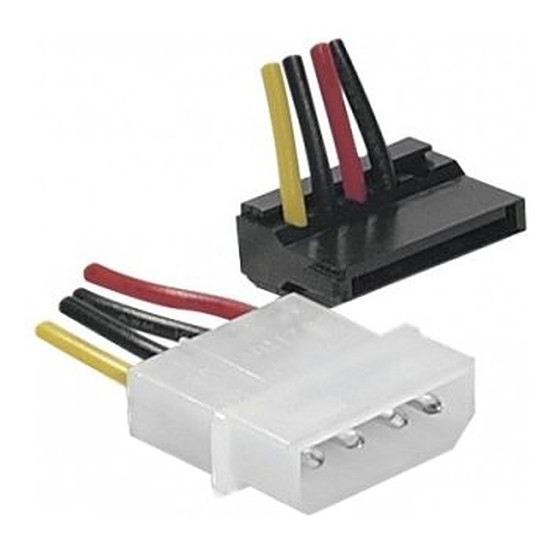 Câble d'alimentation  Câble d'alimentation SATA coudé / Molex - 15 cm