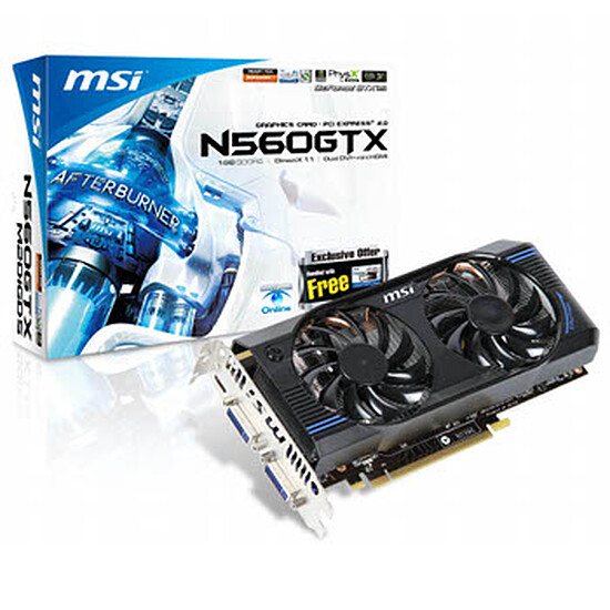 Carte graphique MSI N560GTX-M2D1GD5 (GeForce GTX 560) - Dual Fan