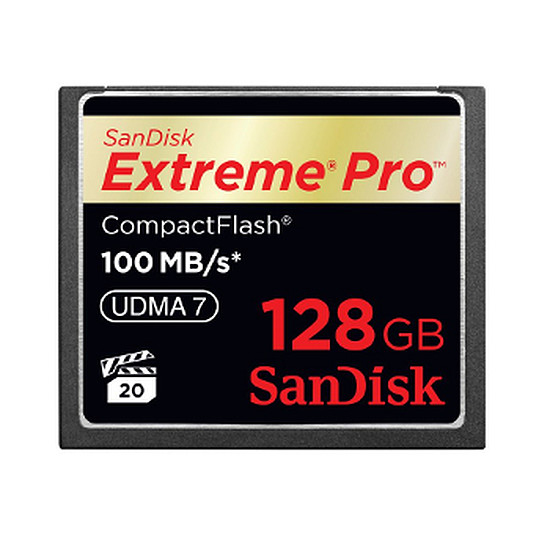 Carte mémoire Sandisk CompactFlash Extreme Pro 128 Go 100Mo/s 