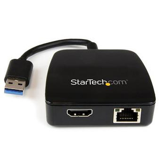 Câble USB StarTech.com Mini station d'accueil USB 3.0 vers HDMI / RJ45