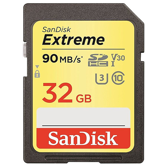 Carte mémoire Sandisk Extreme SDHC 32 Go (90Mo/s)
