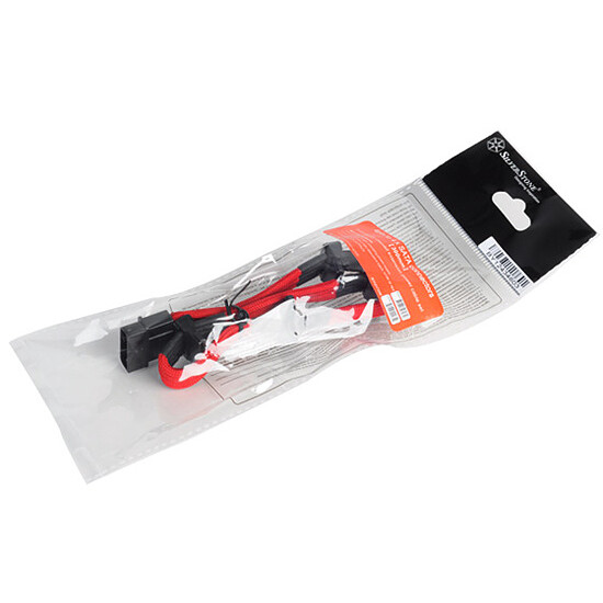 Câble d'alimentation Silverstone Câble 4 SATA / Molex 30 cm - Rouge - Autre vue
