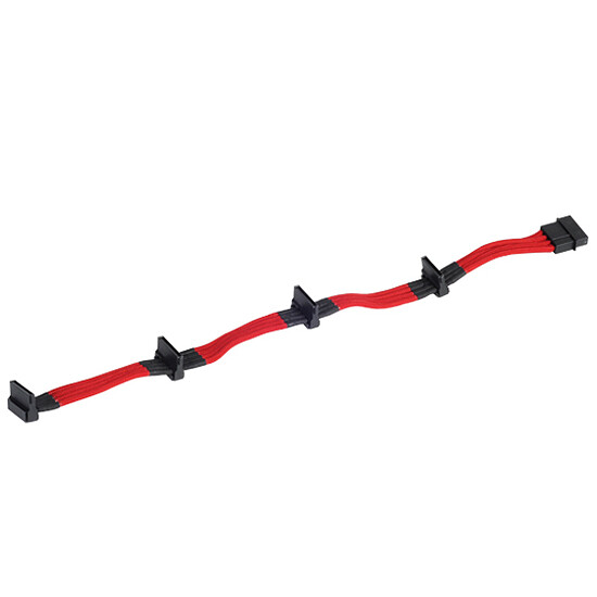 Câble d'alimentation Silverstone Câble 4 SATA / Molex 30 cm - Rouge - Autre vue