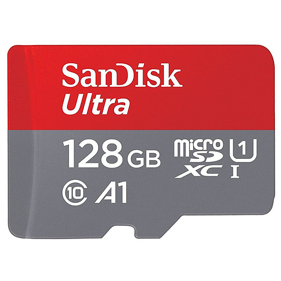 Carte mémoire Sandisk Ultra Android micro SDXC 128Go (100 Mo/s) + ad. SD