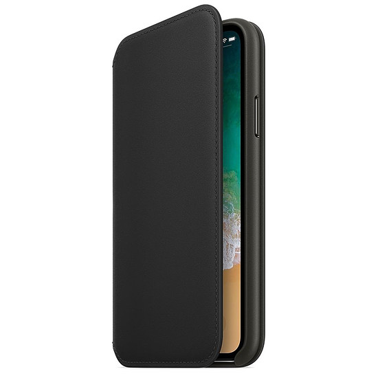 Coque et housse Apple Etui folio cuir (noir) - iPhone X