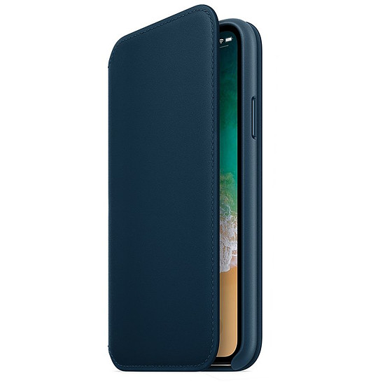 Coque et housse Apple Etui folio cuir (bleu cosmos) - iPhone X
