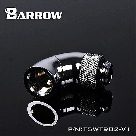 Watercooling BARROW TSWT902-V1 - Embout rotatif à 90° 2-Way - Argent