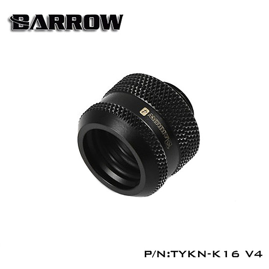 Watercooling BARROW TYKN-K16 V4 - Embout long pour tube rigide 16 mm - Noir