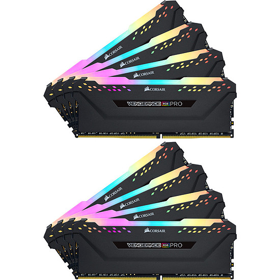 Mémoire Corsair Vengeance RGB Pro - 8 x 32 Go (256 Go) - DDR4 3200 MHz - CL16