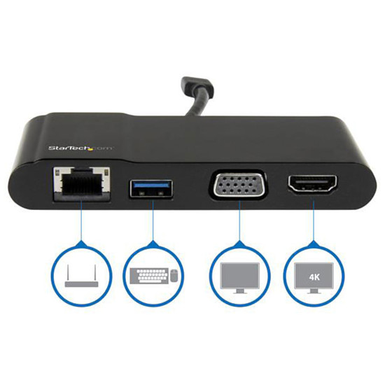 StarTech.com Adaptateur multiport USB Type-C HDMI/VGA/RJ45 ...