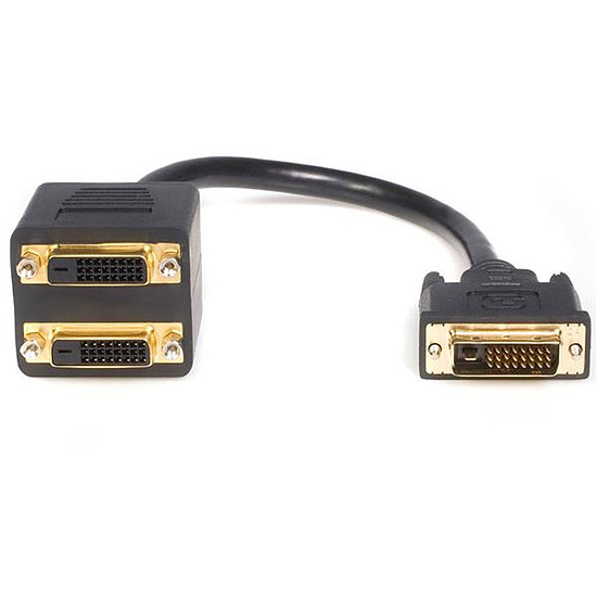 Câble DVI Adaptateur DVI-D vers 2 DVI-D (Dual Linl) - 30 cm