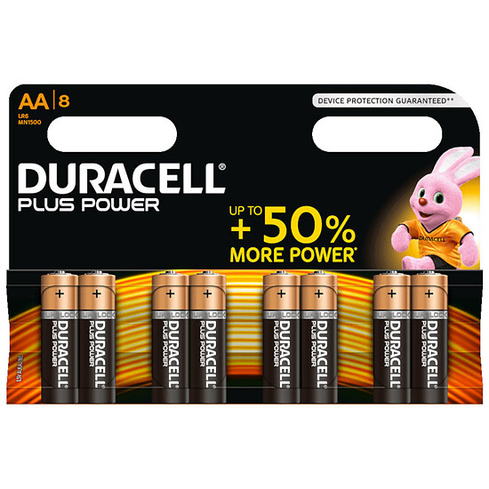 Pile et chargeur Duracell Piles Alcaline Plus Power AA LR06 (par 8)