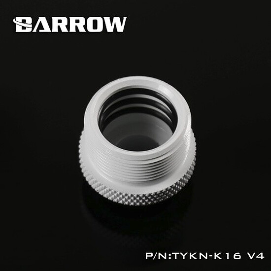 Watercooling Custom BARROW TYKN-K16 V4 - Embout long pour tube rigide 16 mm - Blanc - Autre vue
