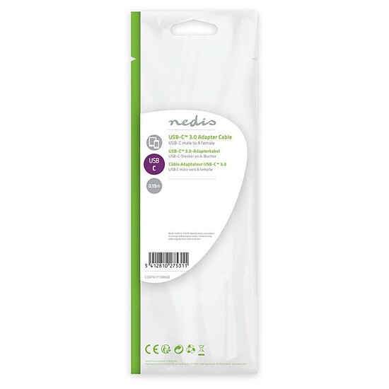 Câble USB NEDIS Câble USB-C/USB-A OTG (M/F) - 0.15 m - Autre vue