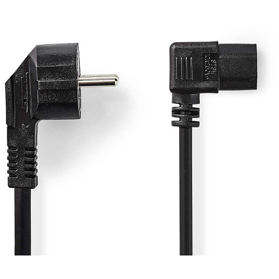 Câble d'alimentation NEDIS Câble d'alimentation coudé pour PC, moniteur et onduleur noir - 2 mètres