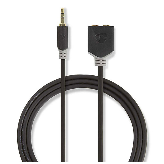 Câble Jack NEDIS Câble Audio Stéréo 3.5mm Mâle/Femelle - 20 cm - Autre vue