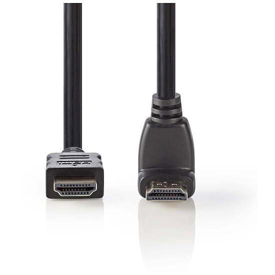 Câble HDMI NEDIS Câble HDMI coudé à 90° haute vitesse avec Ethernet Noir (1.5 mètre)