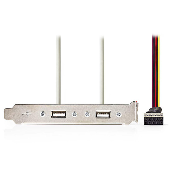 Câble USB NEDIS Equerre slot pour 2 ports USB 2.0