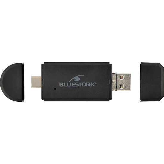 Lecteur de carte mémoire Bluestork Lecteur de cartes USB-A/USB-C/micro-USB - 2-en-1