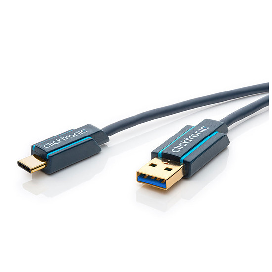 Câble USB Clicktronic Câble Mini USB 2.0 Type AB (Mâle/Mâle) - 0.5m