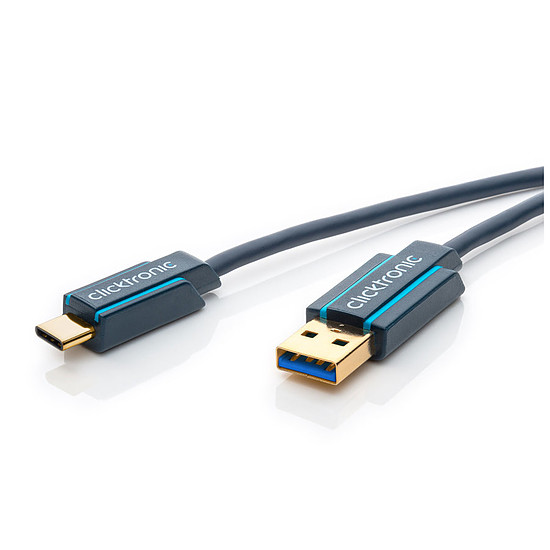 Câble USB Clicktronic Câble USB-C To USB-A 3.0 (Mâle/Mâle) - 1 m