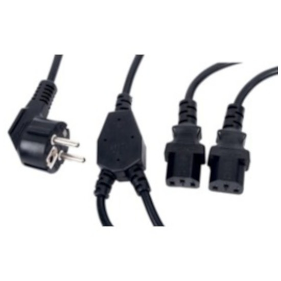 Câble Secteur Double câble d'alimentation pour PC, moniteur et onduleur (1,8 m)