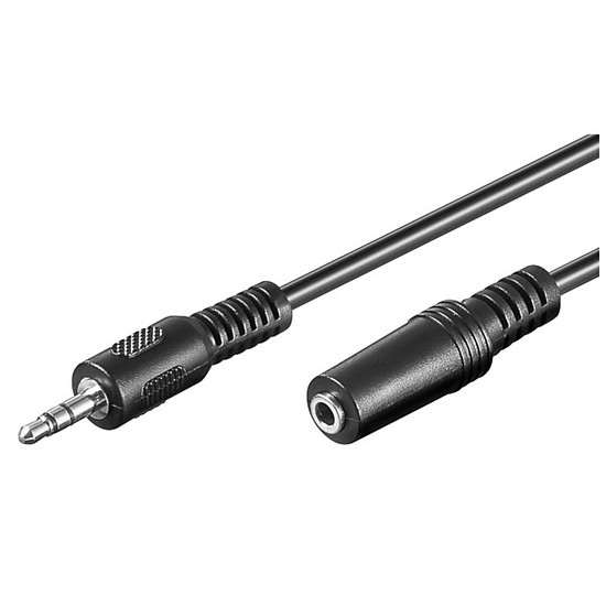 Câble Jack Rallonge audio Jack 3.5 mm stéréo mâle/femelle (2 mètres)