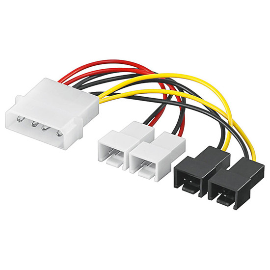Asiproper Câble dextension câble adaptateur câble dalimentation pour ventilateur SATA 15 broches à 3 broches 4 broches 