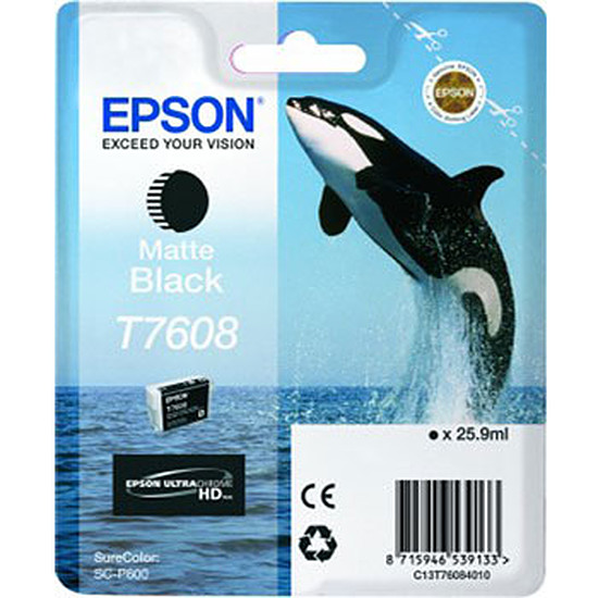 Cartouche d'encre Epson Noir Mate T7608