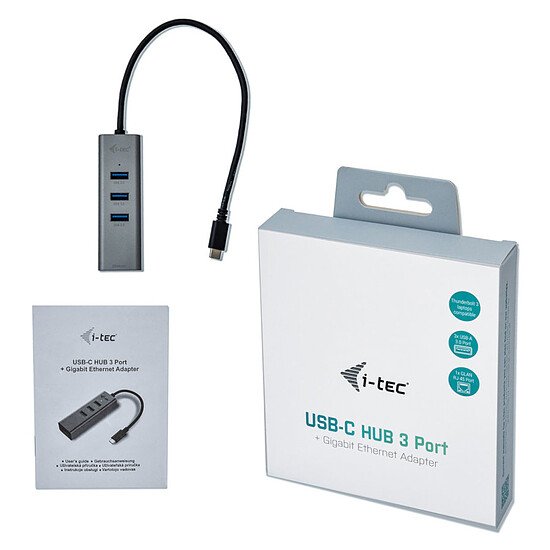 Hub USB i-tec USB-C Metal Hub 3 Port + Gigabit Ethernet - Autre vue